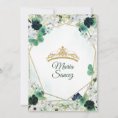 グリーン&金ゴールドフローラチャラキンセニェラ招待状 招待状 (裏面)