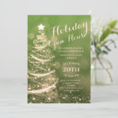 グリーン&金ゴールドホリデーオープンハウスパーティー 招待状 (スタンド正面)