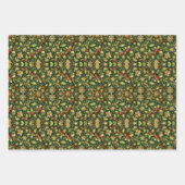 グリーン&金ゴールドホリークリスマス ラッピングペーパーシート (正面3)