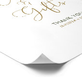 グリーン&金ゴールドボホボタニカルウェディングカード&ギフト ポスター (角)