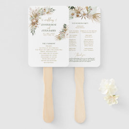 グリーン&金ゴールドボホボタニカル結婚式 プログラム ハンドファン