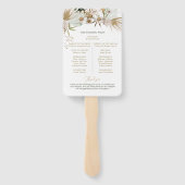 グリーン&金ゴールドボホボタニカル結婚式 プログラム ハンドファン (裏面)