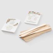 グリーン&金ゴールドボホボタニカル結婚式 プログラム ハンドファン (組立なし)