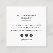 グリーン&金ゴールドマーブルマラカイトストーンスクエア スクエア名刺 (裏面)