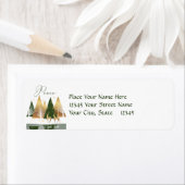 グリーン&金ゴールドモダンクリスマスピースホリデー ラベル (インサイチュ)