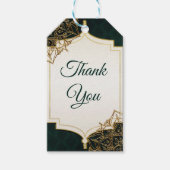 グリーン&金ゴールドモロッコアラビアンナイト結婚式の引き出物 ギフトタグ (正面)