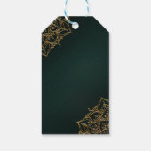 グリーン&金ゴールドモロッコアラビアンナイト結婚式の引き出物 ギフトタグ (裏面)