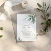 グリーン&金ゴールドユーカリプタススイーツ16誕生日 招待状