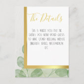 グリーン&金ゴールドユーカリ結婚プス ポストカード (正面)