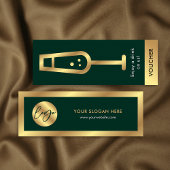 グリーン&金ゴールドロゴエレガントイベント無料ドリンク券 スキニー名刺