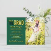 グリーン・金ゴールド卒業党招待状 招待状 (スタンド正面)