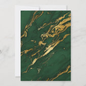グリーン&金ゴールド秋秋大理石21st誕生日 招待状 (裏面)