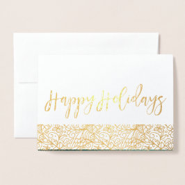 グリーン&金ゴールド華美ハッピーホリデー 箔カード
