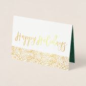 グリーン&金ゴールド華美ハッピーホリデー 箔カード (正面)