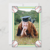 グリーン&金ゴールド野球卒業パーティー 招待状 (裏面)