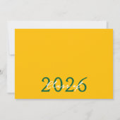 グリーン&金ゴールド6フォトフィルムストリップ卒業コラージュ 招待状 (裏面)