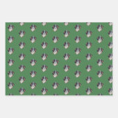 グリーン、金ゴールド、ホワイトサンベルナールイラストレーション ラッピングペーパーシート (正面)