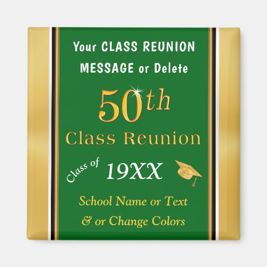 グリーン,金ゴールド,白格安50級懇親会ギフト マグネット (正面)