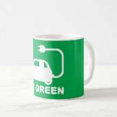 グリーン 〜 電気自動車を運転しよう コーヒーマグカップ (正面右)