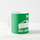 グリーン 〜 電気自動車を運転しよう コーヒーマグカップ (正面左)