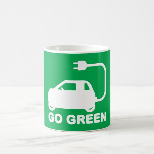 グリーン 〜 電気自動車を運転しよう コーヒーマグカップ (中央)