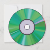 グリーン 2000年代 オーラ ハーツ ミュージック CD 誕生日 招待状 (裏面)