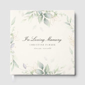 グリーン "In Loving Memory" ベージュの葬儀 ゲストブック (正面)