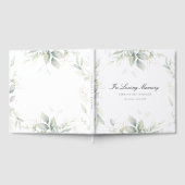 グリーン "In Loving Memory" 葬儀 ゲストブック (全面)