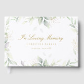 グリーン "In Loving Memory" 葬儀 ゲストブック (正面)