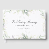 グリーン "In Loving Memory" 葬儀 ゲストブック (正面)