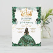 グリーン Mis Quince キンセイェーラ 誕生日招待状 招待状 (スタンド正面)