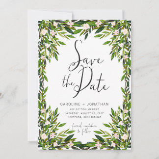 グリーン Save the Date カード