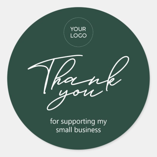 グリーン | Small Businessパッケージステッカー ラウンドシール (正面)
