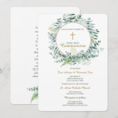 グリーン twin  伝えるテンプレート 招待状 (正面/裏面)