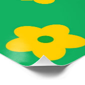 グリーン Y2K ボールド ワイルドフラワー ヴィブラント スプリング アート ポスター (コーナー)