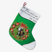 グリーンADD YOUR GOAT写真 – 名前Santa 親愛リース ラージクリスマスストッキング (正面 (吊り時))
