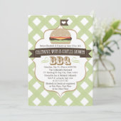 グリーンBBQカップルウェディングシャワー招待状 招待状 (スタンド正面)