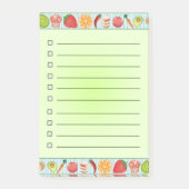 グリーンBGカラフル食品リスト4" x 6" ポストイット (正面)