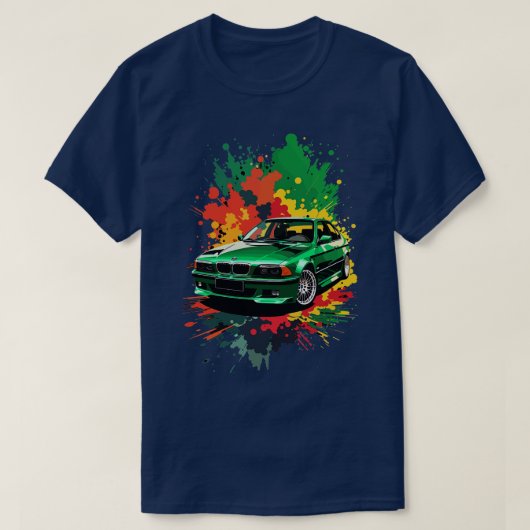 グリーンBmw E39 Tシャツ (デザイン正面)
