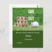 グリーンCでのボールパーティータイムのゴルフリタイアメント ポストカード (正面/裏面)