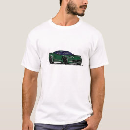 グリーンC7スポーツカー手描き Tシャツ