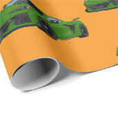 グリーンC8コルベットのスポーツカーハンドドロッド ラッピングペーパー (ロールコーナー)