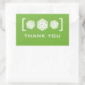 グリーンD20サイコロゲーマーありがとうステッカー 長方形シール (バッグ)