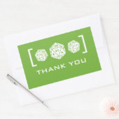 グリーンD20サイコロゲーマーありがとうステッカー 長方形シール (封筒)