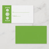 グリーンD20サイコロゲーマー結婚ズ座席表 プレイスカード (正面/裏面)