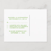 グリーンD20サイコロゲーマーRSVPポストカード インビテーションポストカード (裏面)