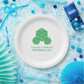 グリーンD20サイコロ結婚の紙プレート ペーパープレート (パーティー)