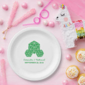 グリーンD20サイコロ結婚の紙プレート ペーパープレート (パーティー)