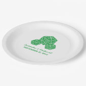 グリーンD20サイコロ結婚の紙プレート ペーパープレート (アングル)