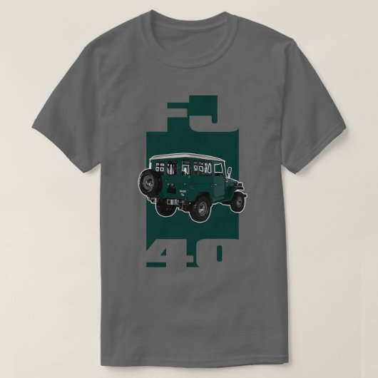 グリーンFJ40ランドクルーザー  Tシャツ (デザイン正面)